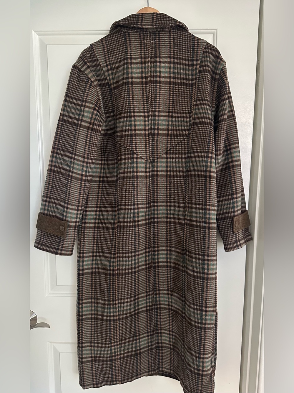 AVEC LES FILLES LONG PLAID COAT SZ S - Picture 4 of 6